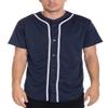 WEIV GEAR Mens Baseball Jersey  Button Down Short Sleeve T-Shirts Active Team Sports Uniforms Plain Tee Hipster Top STS0171 NAVWHT S Navywhite view 1