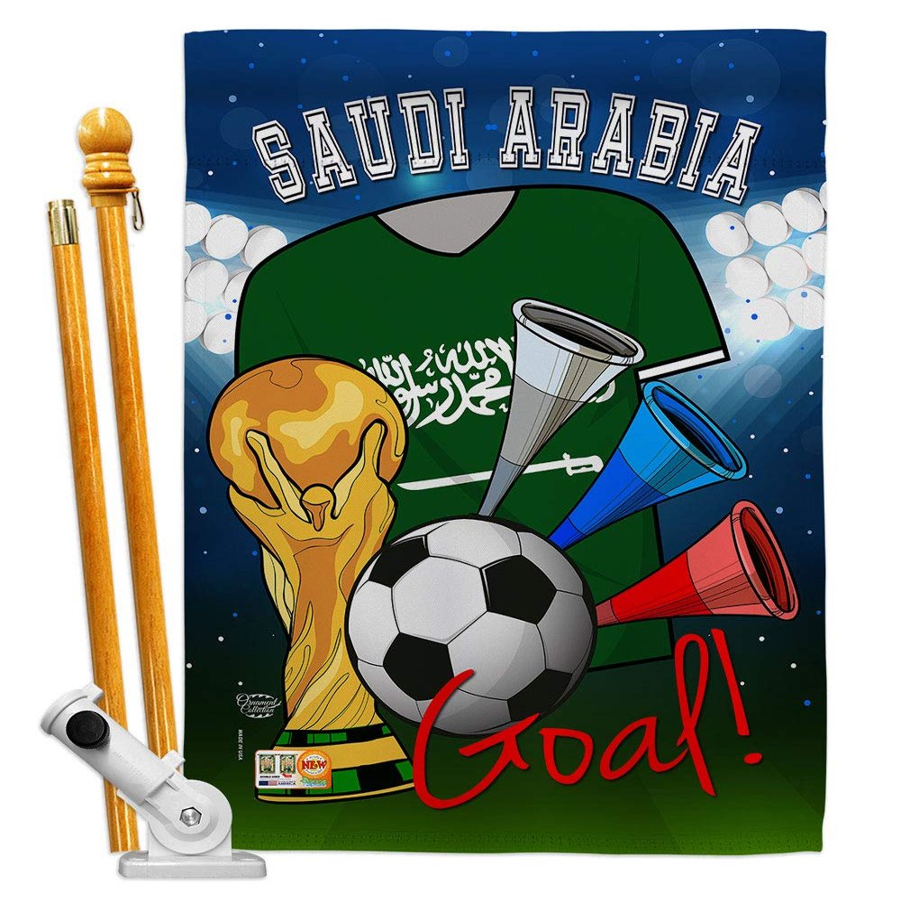 World Cup Saudi Arabia Flags Banner Room Wall Art Flag Poles For Outside House Patio Porch Lawn Garden Stand Tapestry Yard Signs FIFA Gifts Sports Fan Trophy Soccer Game Football Made In USA