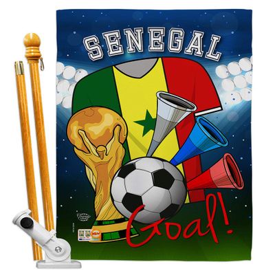 World Cup Senegal Flags Senegalese Banner Room Wall Art Flag Poles For Outside House Patio Porch Lawn Garden Stand Tapestry Yard Signs FIFA Gifts Sports Fan Trophy Soccer Game Football Made In USA