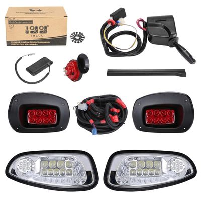10L0L Golf Cart Headlights and Tail Light Kits for EZGO RXV 08-15 Gas & Electric Carts, 12V Street Legal Lights Kit With Turn Signal Wiring Harness (NOT Fit 2016+ RXV II)