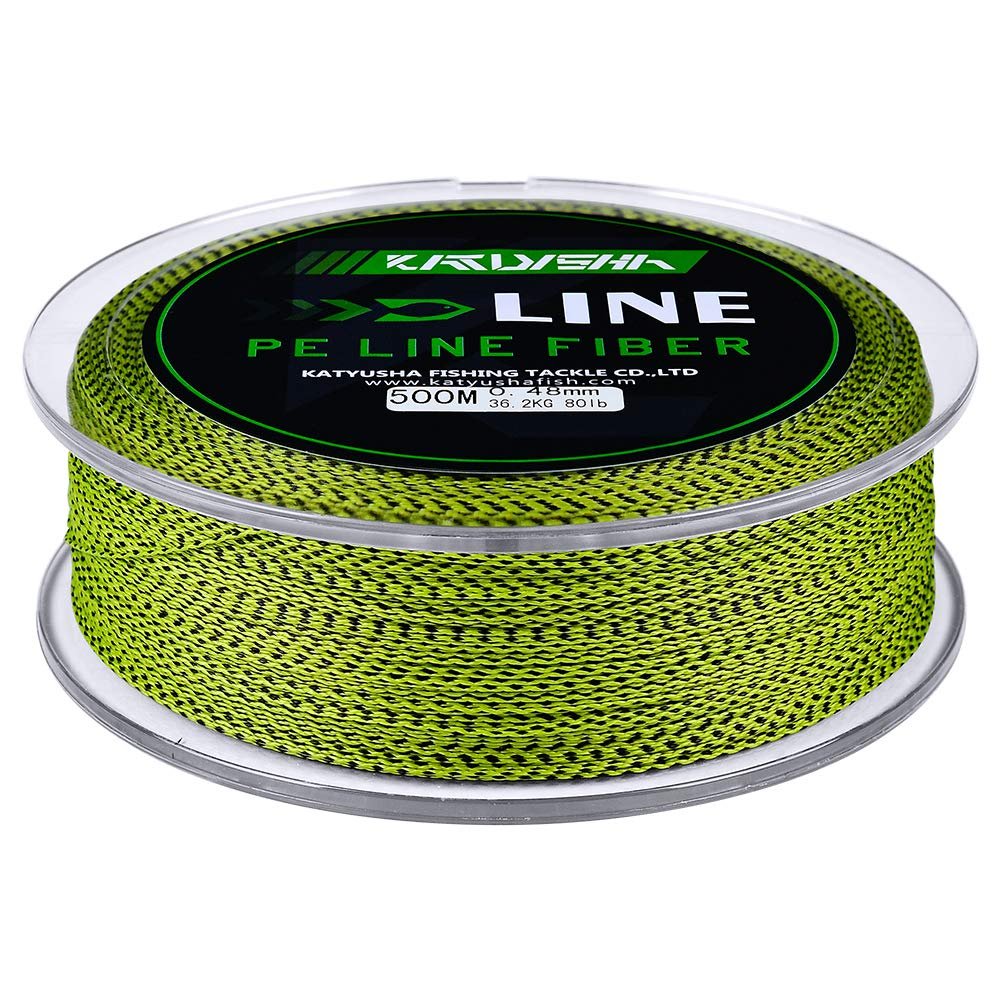 KATUYSHA Braided Fishing Line, Abrasion Resistant Zero Stretch Braided Lines 4 Strands Super Strong Superline 15Lb Test 547 Yards