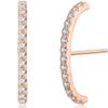 18K Rose Gold Plated Sterling Silver Paved Gemstone Curved Bar Ear Cuffs Suspender Earrings CZ Huggie Earrings view 1