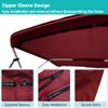Savvycraft 4 Bow Bimini Top Replacement Cover, Durable Marine Grade Canvas Boat Canopy, Easy Install Zipper Sleeves, 4 Bow 96" L 85"-90" W Burgundy Color with Zippered Pockets view 3