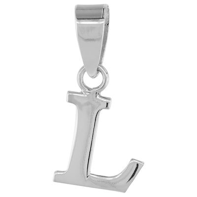 1/2 Inch Small Sterling Silver Block Initial L Necklace Alphabet Letters High Polished 22 inch Box_15