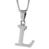 1/2 Inch Small Sterling Silver Block Initial L Necklace Alphabet Letters High Polished 22 inch Box_15 view 2