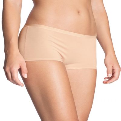 Calida Natural Comfort Women's Boxer Shorts Underwear Supima Cotton Boyshort Boxer Brief Panties, Anti-Chafing, Regular Cut, Rose Teint S