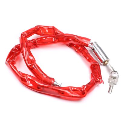 MroMax Chain Lock, 900mm/35.43" Long, 4.5mm/0.18" Diameter Buckle, Red Covered Sleeve 1pcs