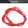 MroMax Chain Lock, 900mm/35.43" Long, 4.5mm/0.18" Diameter Buckle, Red Covered Sleeve 1pcs view 3