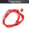 MroMax Chain Lock, 900mm/35.43" Long, 4.5mm/0.18" Diameter Buckle, Red Covered Sleeve 1pcs view 4