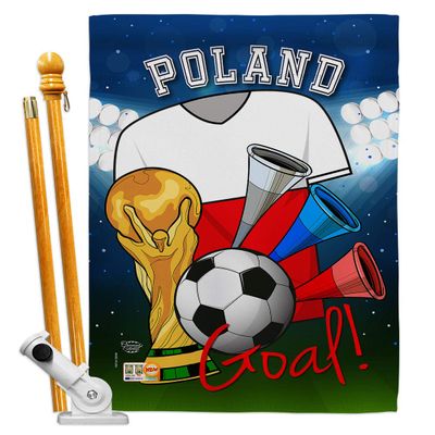 World Cup Poland Flags Polish Banner Room Wall Art Flag Poles For Outside House Patio Porch Lawn Garden Stand Tapestry Yard Signs FIFA Gifts Sports Fan Trophy Soccer Game Football Made In USA