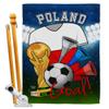 World Cup Poland Flags Polish Banner Room Wall Art Flag Poles For Outside House Patio Porch Lawn Garden Stand Tapestry Yard Signs FIFA Gifts Sports Fan Trophy Soccer Game Football Made In USA view 1
