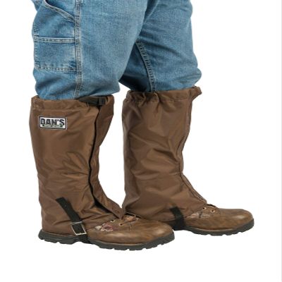 Dan's Hunting Gear, briarproof, Waterproof, Leg Gaiters 400D. Made in U.S.A (Large (18" - 20") Calf Width) Brown