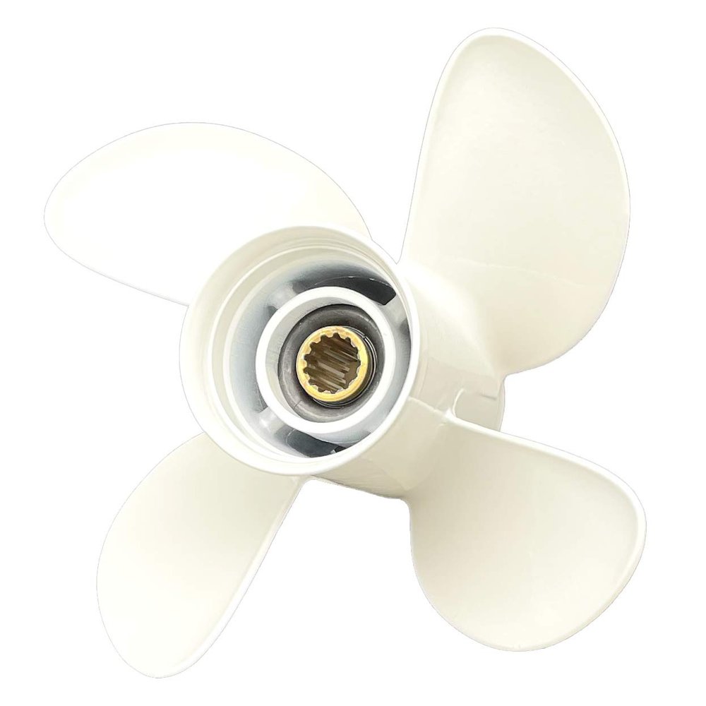 Aluminum Outboard Cupped Propeller Boat Prop 4 Blades 10.6x12 Replacement for Yamaha Engines 25-60HP G Series