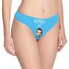 Custom Women's Funny Face Property of Blue Thong G-Strings Briefs Underpants Printed with Photo XS view 3