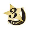Crown Awards 1" x1" 3 Year Recognition Lapel Pins, Star-Shaped 3 Year Recognition Gold Lapel Pins 30 Pack Prime view 1