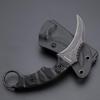 KIASLORE 1911K Tactical Knife Fixed Blade Teeth Knife D2 curved Blade & G10 Handle for Outdoor Survival, Camping, Bushcraft and Hunting, with Sheath (Stonewashed, 180) view 3