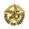 1" x1" 25 Of Service Recognition Lapel Pins, Star-Shaped 25 Year Of Service Gold Lapel Pins 50 Pack view 1