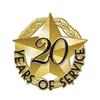 1" x1" 20 Of Service Recognition Lapel Pins, Star-Shaped 20 Year Of Service Gold Lapel Pins 50 Pack view 1