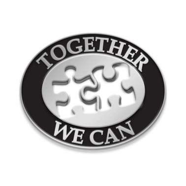1" x 1" Together We Can Puzzle Pins, Recognition Pins Great Silver Together We Can Puzzle Recognition Lapel Pins 100 Pack