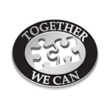 1" x 1" Together We Can Puzzle Pins, Recognition Pins Great Silver Together We Can Puzzle Recognition Lapel Pins 100 Pack