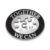 1" x 1" Together We Can Puzzle Pins, Recognition Pins Great Silver Together We Can Puzzle Recognition Lapel Pins 100 Pack view 1
