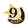 Crown Awards 1" x1" 9 Year Recognition Lapel Pins, Star-Shaped 9 Year Recognition Gold Lapel Pins 50 Pack Prime view 1