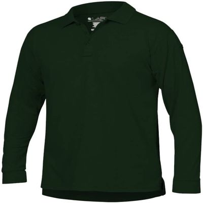 LA Police Gear LAPG Men's Operator Tactical Long Sleeve Polo Shirt, Lightweight Anti-Wrinkle Moisture-Wicking Uniform Long Sleeve Polo for Men, LE Green, Small
