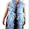 Flydreamfeathers 60 Gram, 2 yards Long Chandelle Feather Boa Great for Party, Wedding, Halloween Costume, Christmas Tree, Decoration(Baby Blue w/Gold Lurex) view 2