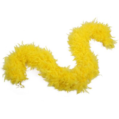 Flydreamfeathers 60 Gram, 2 yards Long Chandelle Feather Boa Great for Party, Wedding, Halloween Costume, Christmas Tree, Decoration(Light Yellow_