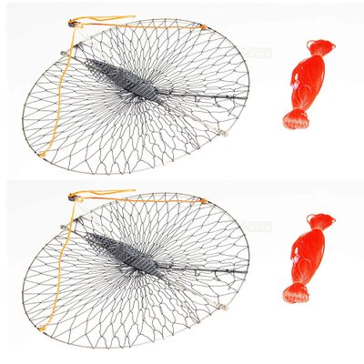 2-Pack of KUFA Sports Casting Crab Trap with 100' Rope and Bait Bag (CR55x2)