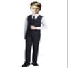 Boys Suits Slim Fit Dress 4 Pieces Vest Set Youth Suits for Formal Casual Occasions Black Size 2T view 1