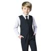 Boys Suits Slim Fit Dress 4 Pieces Vest Set Youth Suits for Formal Casual Occasions Black Size 2T view 2