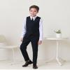 Boys Suits Slim Fit Dress 4 Pieces Vest Set Youth Suits for Formal Casual Occasions Black Size 2T view 3