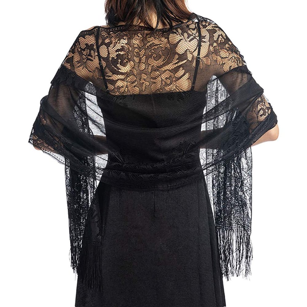 LeJulyeekay Embroidered Chiffon Shrug Shawl Wrap Bolero Shrugs Wedding Jacket for Bride