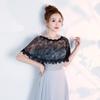 Embroidered Lace Tulle Shrug Shawl Wrap Bolero Shrugs Wedding Jacket for Bride view 3