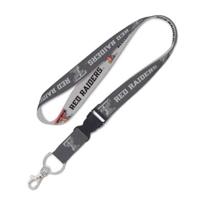 WinCraft Texas Tech Red Raiders Lanyard with Detachable Buckle, 1" - Grey