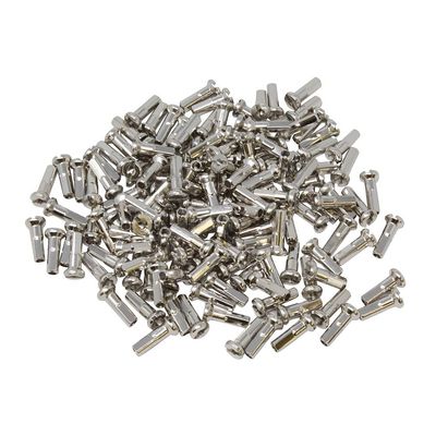 Fenix Cycles 16mm Brass Spoke Nipple, Silver (14G 16mm, 144PCS)