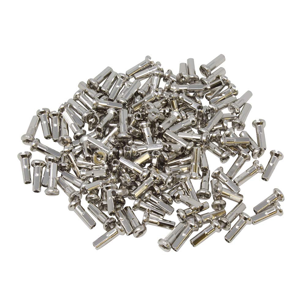 Fenix Cycles 16mm Brass Spoke Nipple, Silver (14G 16mm, 144PCS)