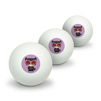GRAPHICS & MORE Batman Catwoman Cute Chibi Character Novelty Table Tennis Ping Pong Ball 3 Pack