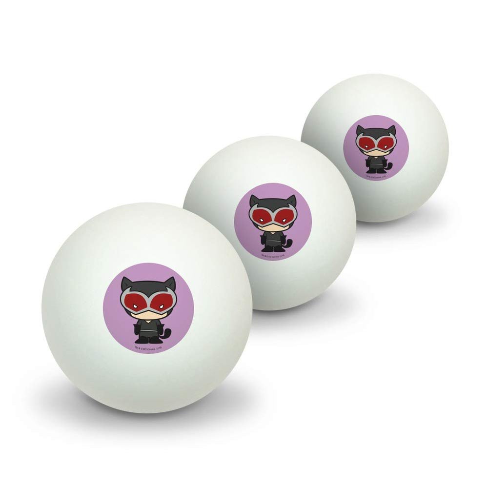 GRAPHICS & MORE Batman Catwoman Cute Chibi Character Novelty Table Tennis Ping Pong Ball 3 Pack