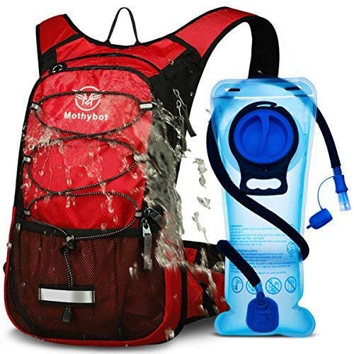 Mothybot Hydration Pack, Insulated Hydration Backpack with 2L BPA Free Water Bladder and Storage, Hiking Backpack for Men, Women, Kids for Running, Cycling, Camping - Keep Liquid Cool up to 5 Hours
