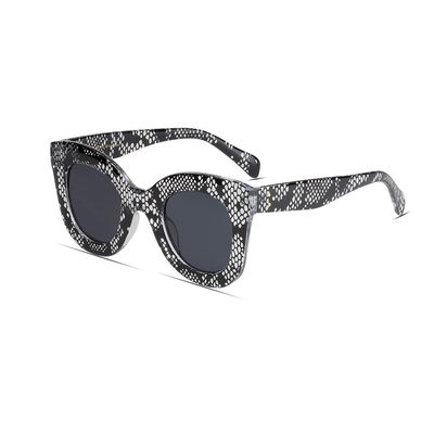 Freckles Mark Thick Fashion Butterfly Sunglasses for Women Trendy Round Cat Eye Sun Glasses (Snake-Print, 45)