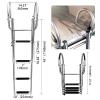 Hoffen 4 Step Pontoon Boat Ladder, Stainless Steel Telescoping Folding Boat Ladder Rear Entry Heavy Duty Custom Inboard with Pedal and Safe Handrails view 2