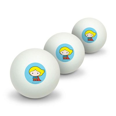 GRAPHICS & MORE Superman Supergirl Cute Chibi Character Novelty Table Tennis Ping Pong Ball 3 Pack