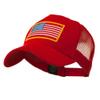 5 Panel Mesh American Flag Patch Cap - Red OSFM view 1