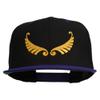 e4Hats.com Abstract Wings Design Embroidered Snapback Cap - Black Purple OSFM view 1