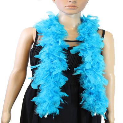 25 Gram, 4 Feet Long Chandelle Feather Boa, Great for Party, Wedding, Halloween Costume, Christmas Tree, Decoration (Turquoise)