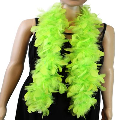 Flydreamfeathers 25 Gram, 4 Feet Long Chandelle Feather Boa, Great for Party, Wedding, Halloween Costume, Christmas Tree, Decoration (Chartreuse)