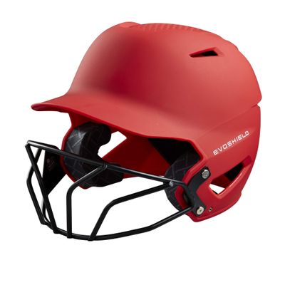 EvoShield XVT Matte Batting Helmet with Facemask - Scarlet, Large/X-Large
