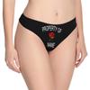 Custom Women's Funny Face Property of Name Rose Black Thong G-Strings Briefs Shorts Underpants Printed with Photo L view 3
